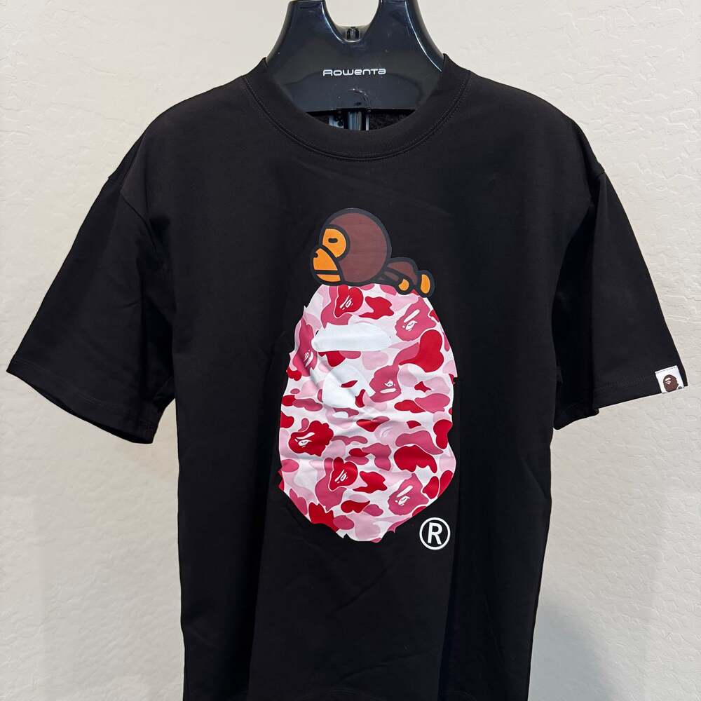 BAPE ABC Camo Milo On Big Ape Tee Black/Pink